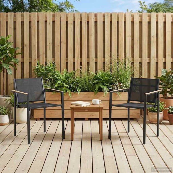 vidaXL - Tuinstoelen - 2 - st - Zwart - en - Anthraciet - Textileen - stof