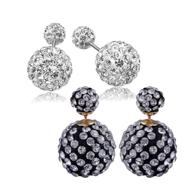 2 paar- strass- dots- multi-Charme Bijoux