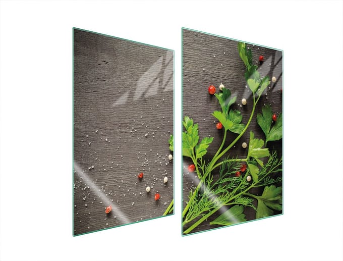 TMK ArtDeko - Gardeplaat Keuken - Glas - 2x 35x52 cm - Peper