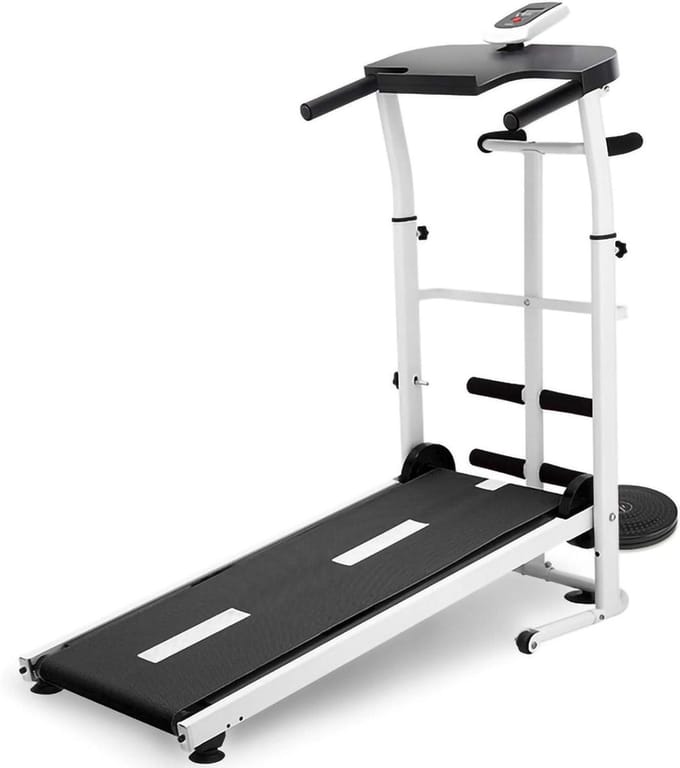 Mechanische Loopband - Opvouwbare Loopband Hometrainer - Thuis Trainen - Niet-elektrisch - 150 kg draagvermogen - Wit