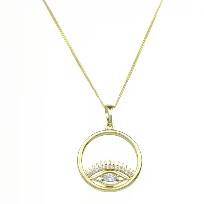 Eye Pendant Necklace Gold 14K