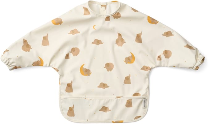 Liewood Merle Printed Cape Bib Elephant / Creme de la creme