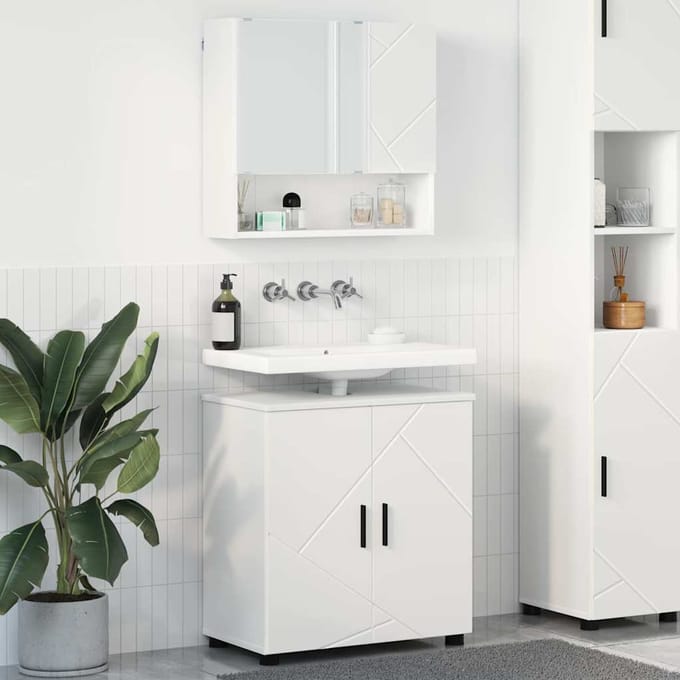vidaXL - Badkamermeubel - Set - 2 - st - Wit - 61 - x - 35 - x - 64 - cm