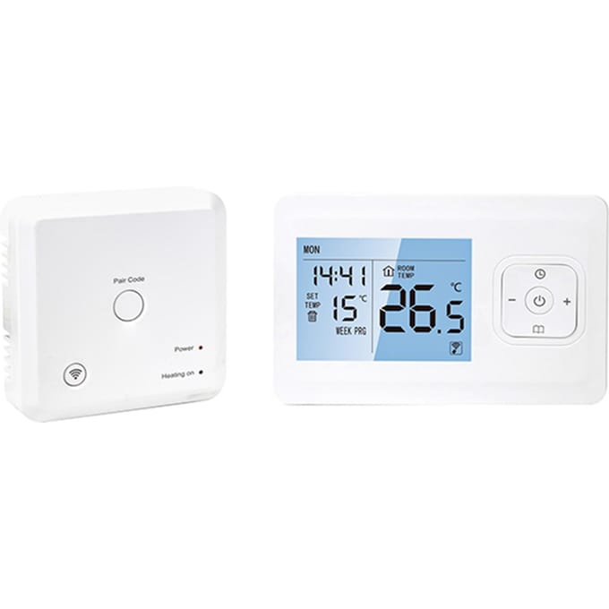 Wi-Fi slimme thermostaat Draadloze programmeerbare thermostaat met RF-ontvanger Tafelmodel, wandmontage wit