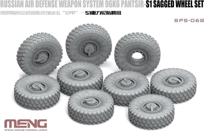 Russian Air Defense Weapon System 96K6 Pantsir-S1 Sagged Wheel Set - Scale 1/35 - Meng Models - MM SPS-068