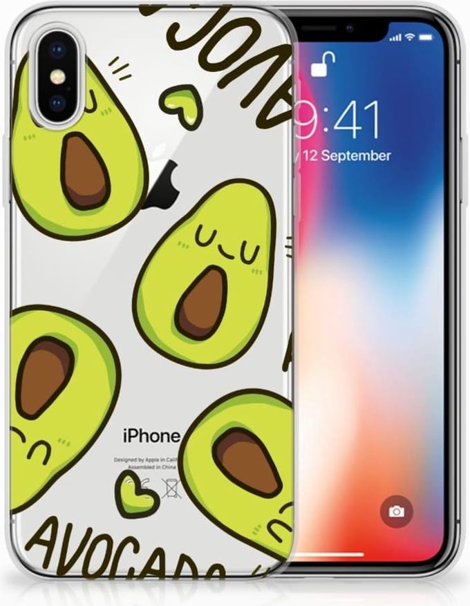 Apple iPhone X | Xs Telefoonhoesje met Naam Avocado Singing