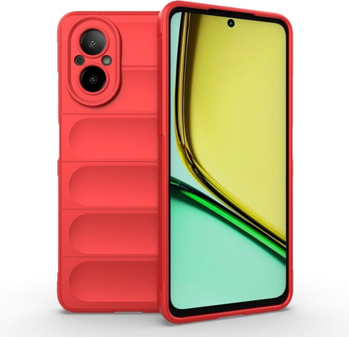 Hoesje geschikt voor Realme C67 4G - Techsuit Magic Shield Silicone Back Cover - Rood