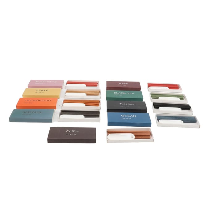 9 Boîtes 90 Pièces Bâtonnets d'Encens Ensemble de Bâtonnets Parfumés avec Support pour Méditation Yoga Relaxation gray