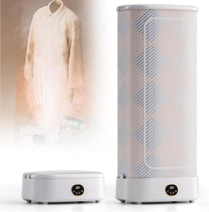 Draagbare Droger - Stoomkledingverzorging - Kleding Ontsmetten - 360° Hetelucht - Intelligente Timing - Wit