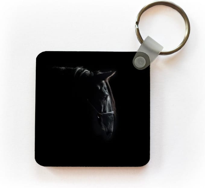 Sleutelhanger - Uitdeelcadeautjes - Paard - Licht - Zwart - Plastic