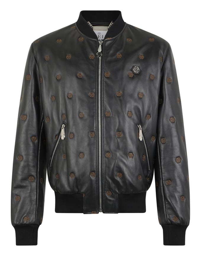 Embroidered Nappa Leather Bomber Monogram Monogram