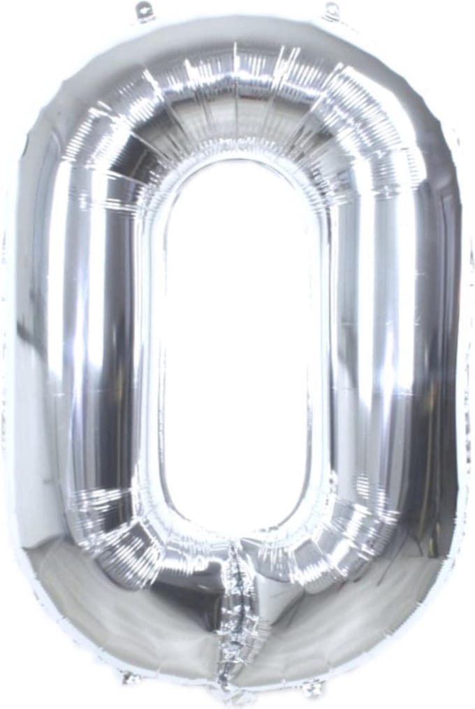 Finnacle - Cijferballon - Folieballon - 70cm - Zilver - Cijfer 0