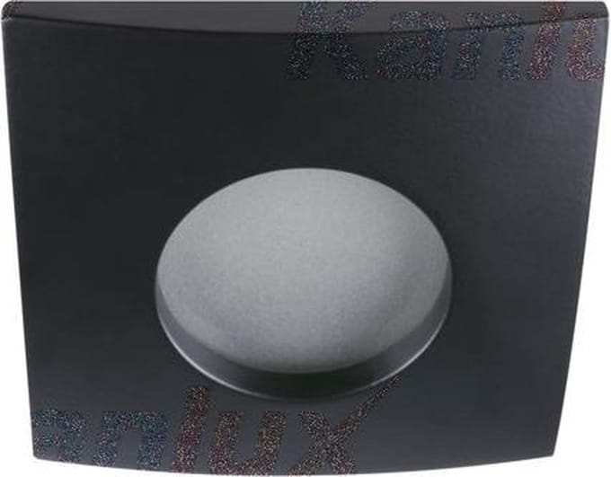 IP44 LED inbouwspot Gry -Vierkant Zwart -Extra Warm Wit -Dimbaar 3W -Philips