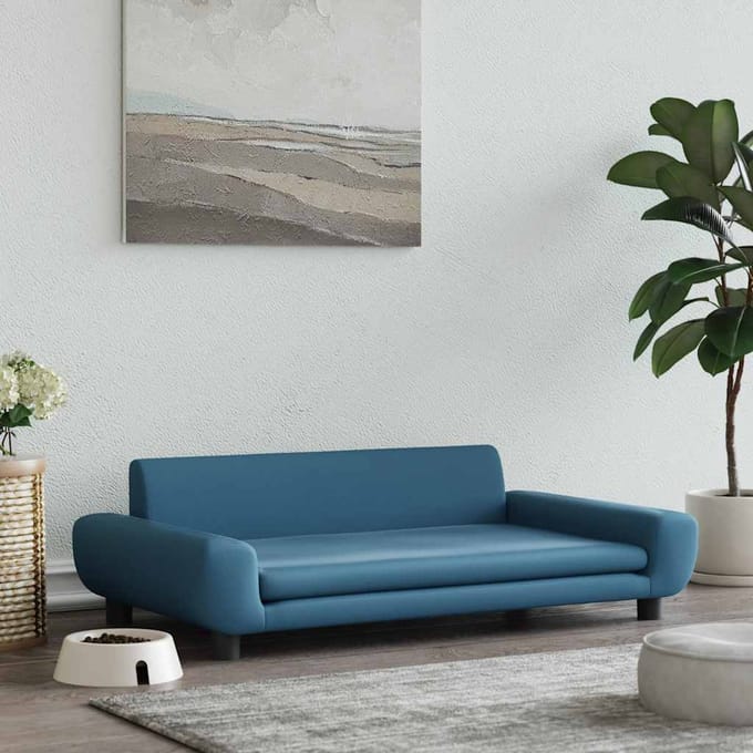 vidaXL - Hondenmand - 100x54x33 - cm - fluweel - blauw