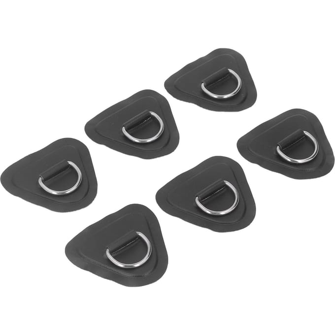 6 stuks PVC D-ring patch elastische touwset roestvrijstalen D-ring patch bungee koordset voor opblaasboten kano's kajaks zwart