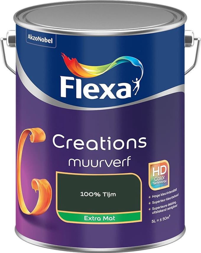 Flexa - Creations Muurverf Extra Mat - 100% Tijm - Mengverf - 5 L