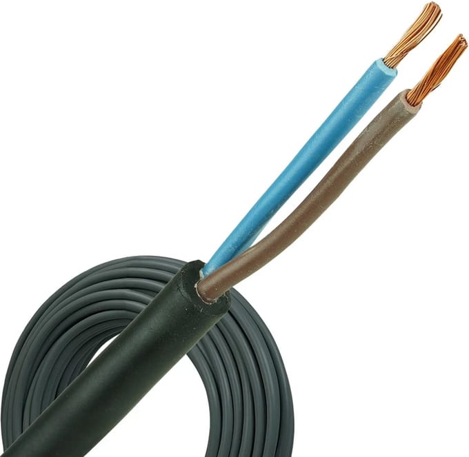 Neopreen kabel H05RN-F 2x0.75mm² per rol 100 meter