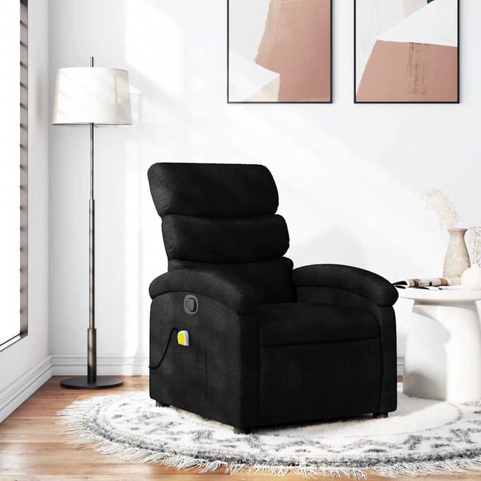 vidaXL - Massagestoel - met - zwarte - stof
