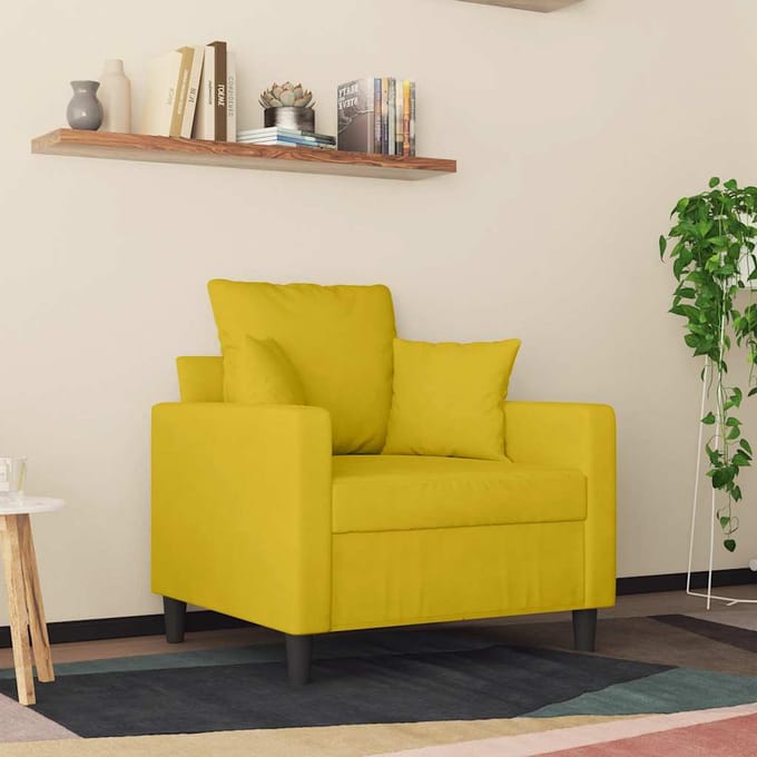 vidaXL - Fauteuil - 60 - cm - fluweel - geel