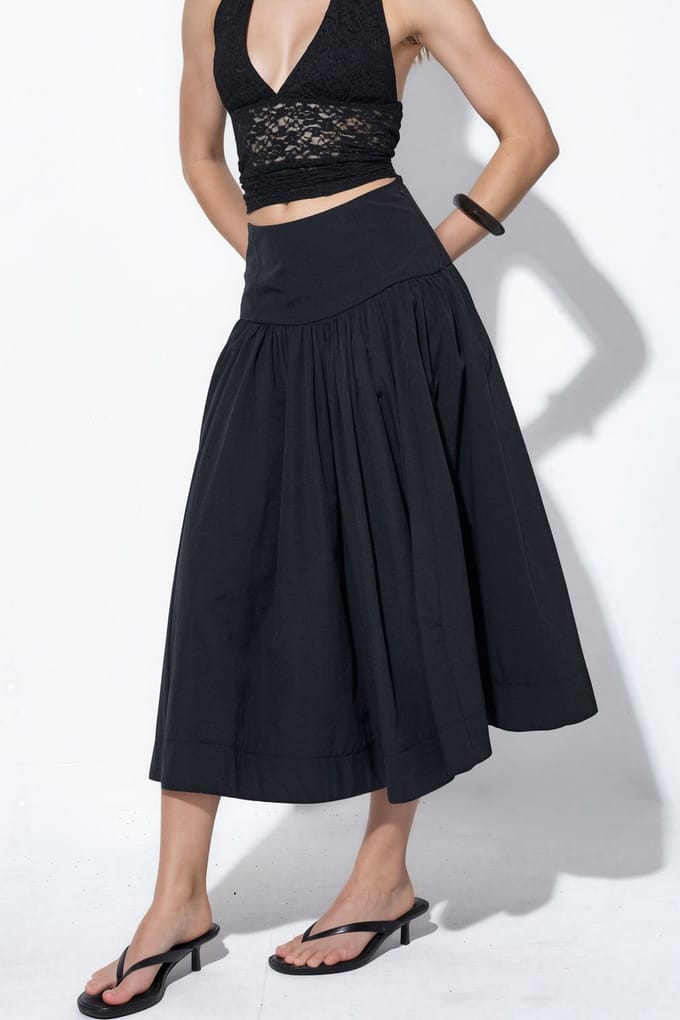 Hoge Taille A-Lijn Midi Rok
