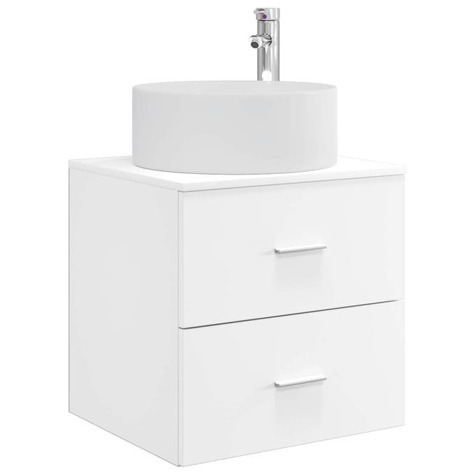 vidaXL Wandgemonteerde wastafelmeubel Wit 49,5 x 44,5 x 65,5 cm