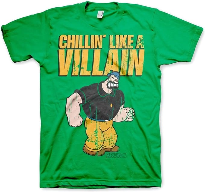 Popeye Chillin'Like A Villain T-shirt Groen