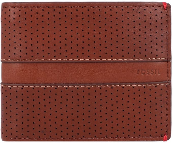 FOSSIL Portemonnee Rennsport Bifold With Flip ID Medium Brown Bruine