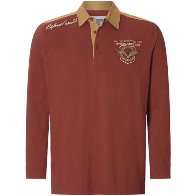 Jan Vanderstorm herren Sweatshirt - 68/70 - donkerrood - Plus Size