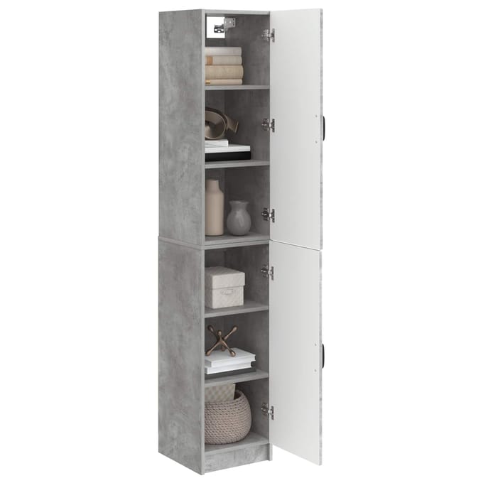 vidaXL - Kast - Set - 2 - st - Betongrijs - Bewerkt - hout