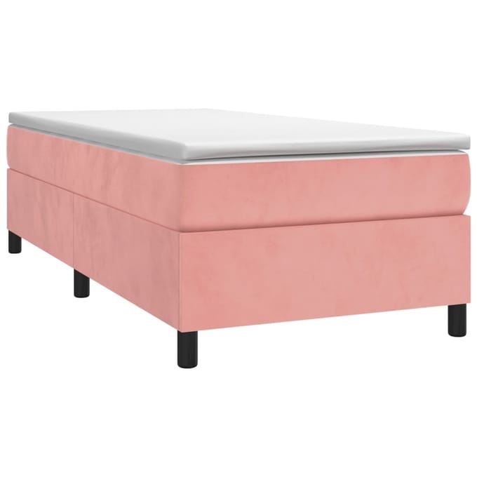 vidaXL - Boxspring - bed - fluweel - roze - 80x200 - cm