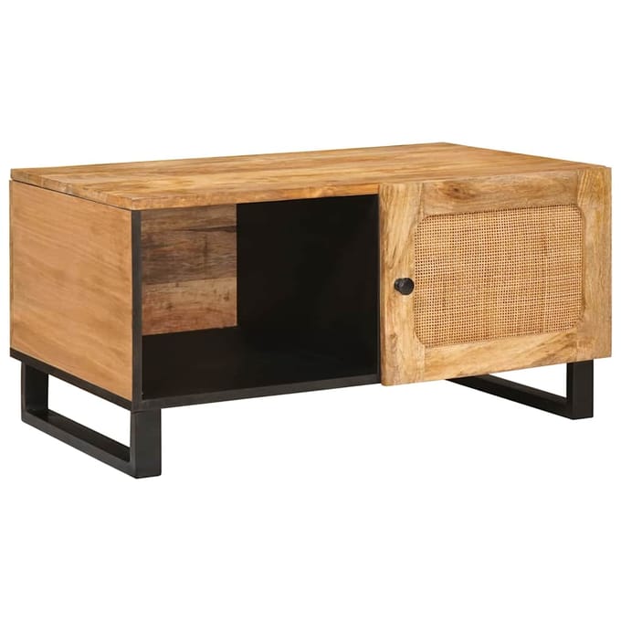 vidaXL - Salontafel - Naturel - 80 - x - 50 - x - 40 - cm - Massief - Mango - Hout