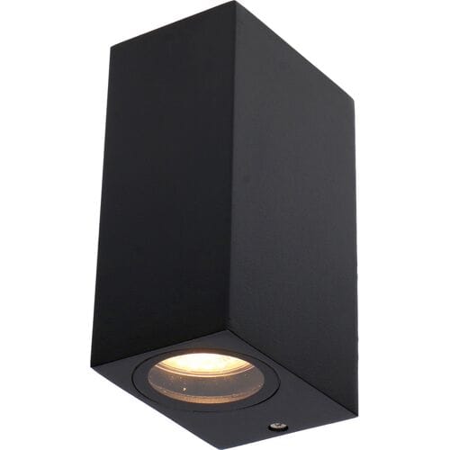 LED's Light LED Buitenlamp met GU10 fitting - Rechthoek - IP44 - Zwart - Model Milaan