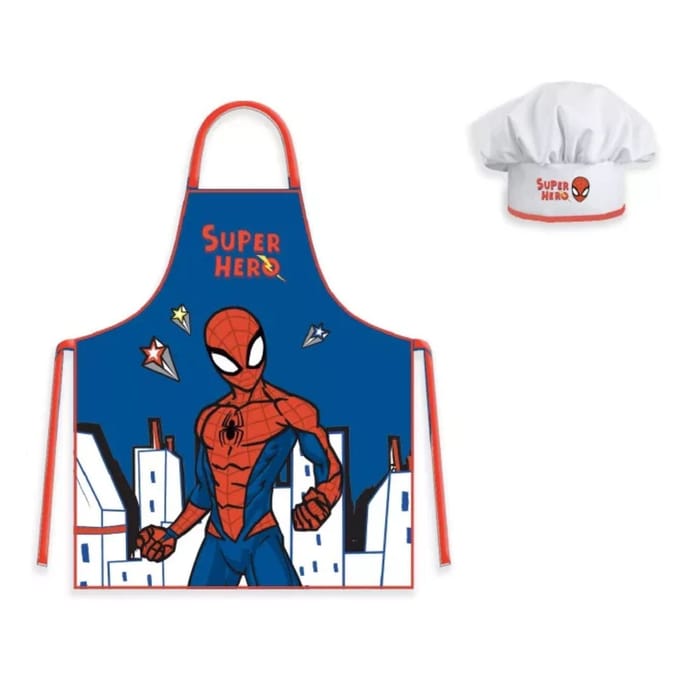 Spiderman schort met bakmuts
