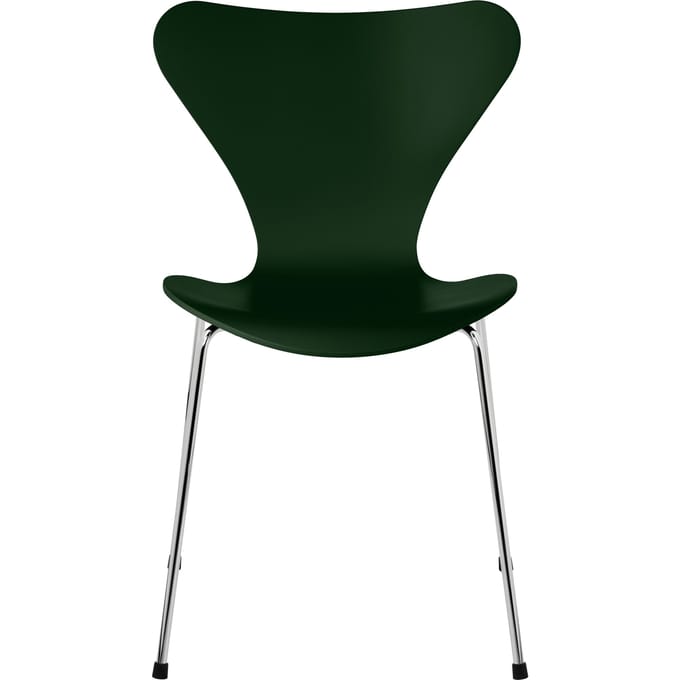 Fritz Hansen Serie 7 3107 Stoel - lak - evergreen - verchroomd