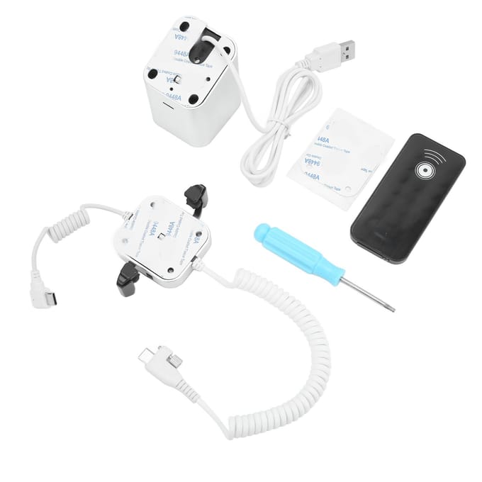 Support d'affichage antivol pour téléphone, fonction de charge, antidérapant, son puissant, support d'alarme antivol white