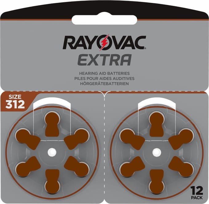 Rayovac Extra 312 hoorbatterijen 12 stuks