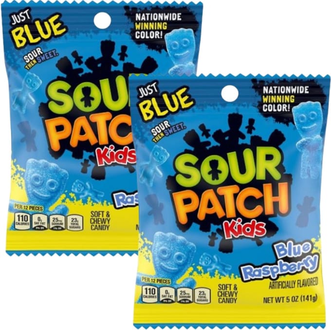 Sour Patch Kids Blue Raspberry 102Gr 2 Stuks