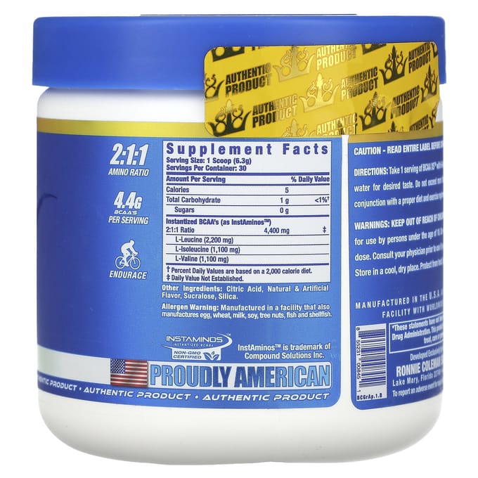 Ronnie Coleman, Vital Edition, BCAAXS, Groene Appel, 6.67 oz (189 g)