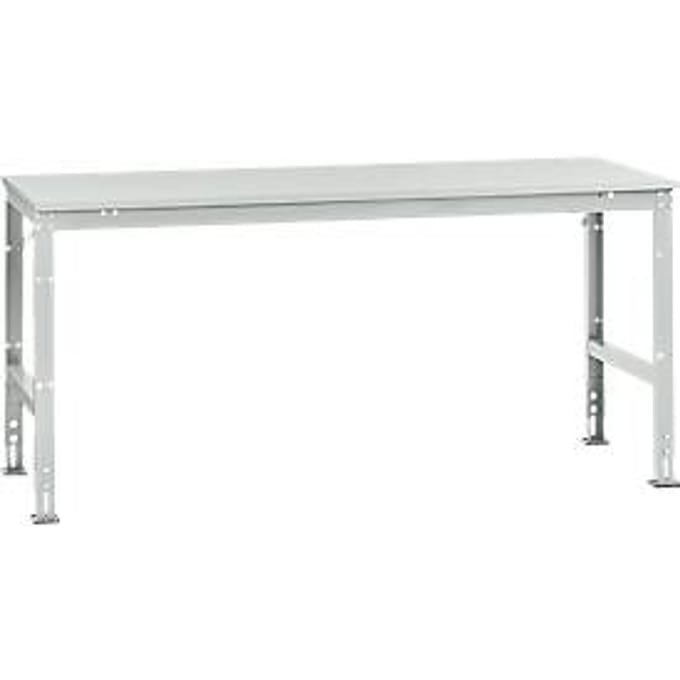 Manuflex werktafel UNIVERSAL Standaard, 2000 x 1000 mm, melamine lichtgrijs, lichtgrijs