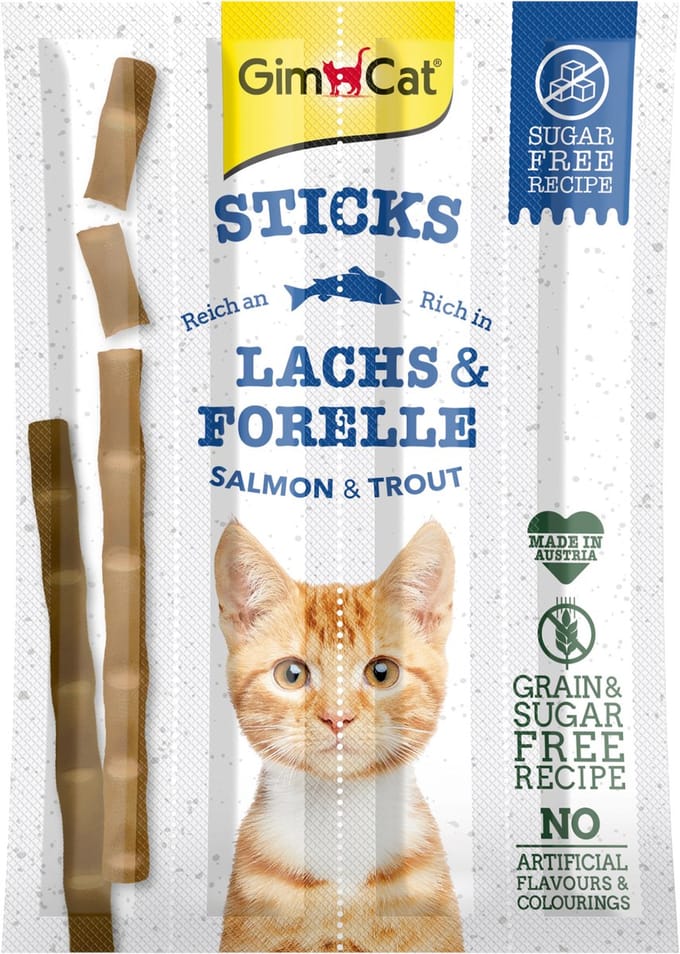 GimCat Sticks - Zalm & Forel - 16 Stuks (4 x 4 Stuks)