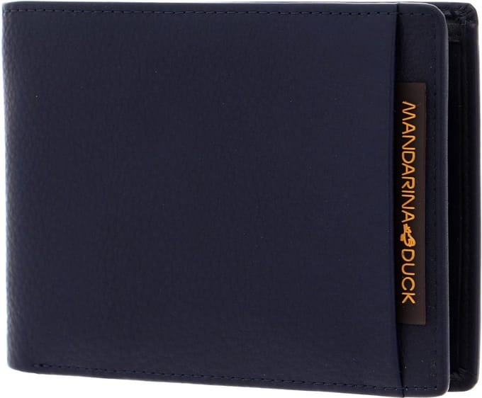 MANDARINA DUCK Leren Kaarthoes Dual Bifold Wallet Eclipse Blauw