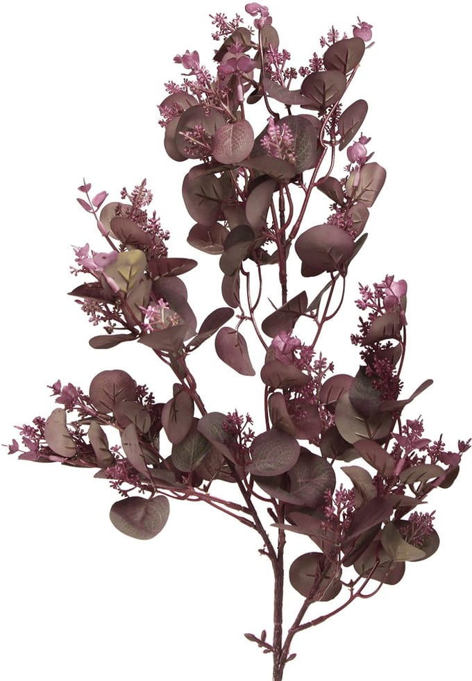Decoratieve kunsttak Eucalyptustak bordeaux 66cm 2st, 2 Stück
