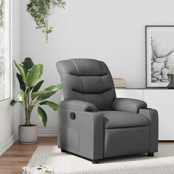 vidaXL - Fauteuil - verstelbaar - kunstleer - grijs