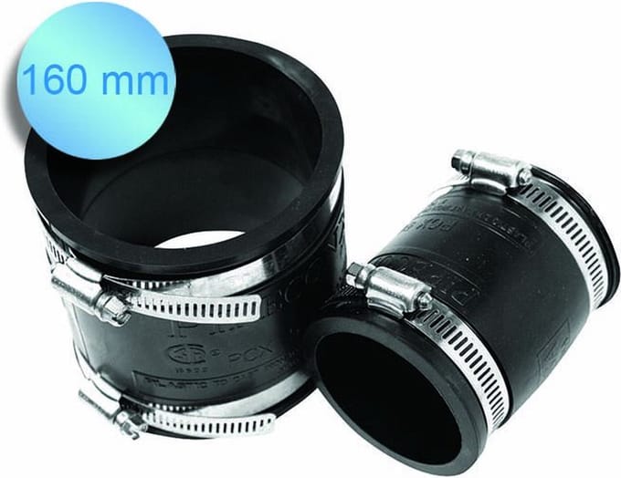 Aquaking Pipeconx Rubberen Mof 160 mm - Rubber - PVC - Koppeling