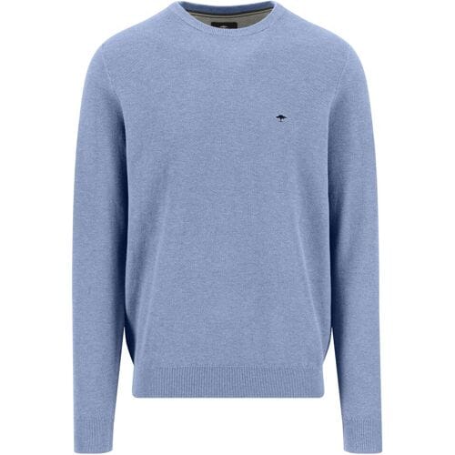 Fynch-Hatton Trui O-Neck Uni Color Fine Structure New Breeze / male