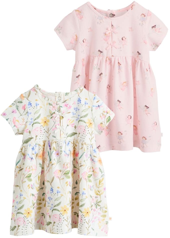 Next - Meisjes - Set van 2 babyjurkjes met korte mouwen - Roze