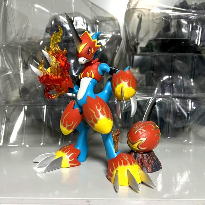 18cm Anime Figuur Digimon Adventure Fladramon Figuur Model War Greymon Model PVC Actiefiguur Jongens Speelgoed red