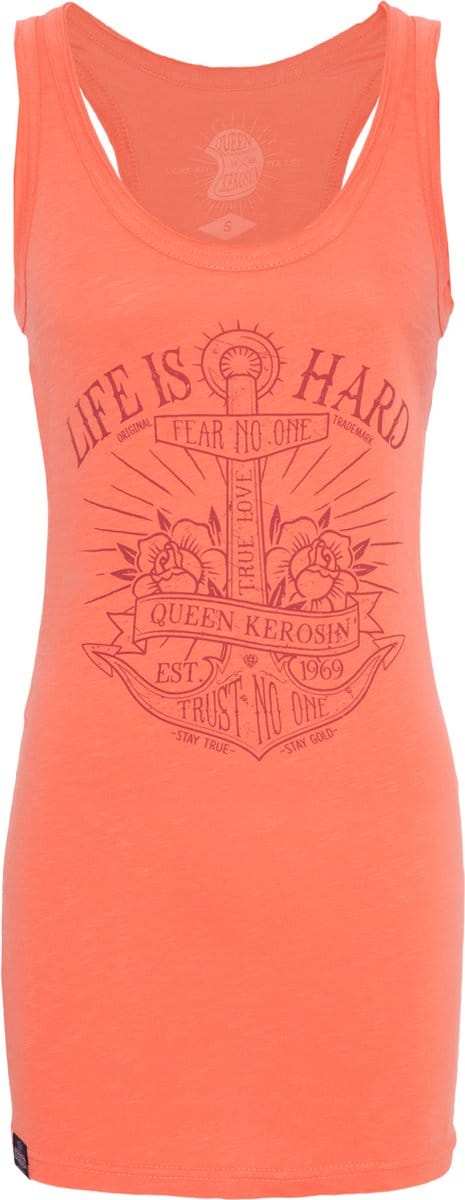 King Kerosin Dames-T-shirt ‘Life is Hard’ Longt op Grape