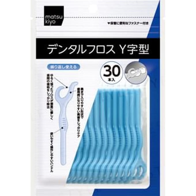 matsukiyo - Disposable Plastic Stemmed Dental Floss Y Type 30 pcs