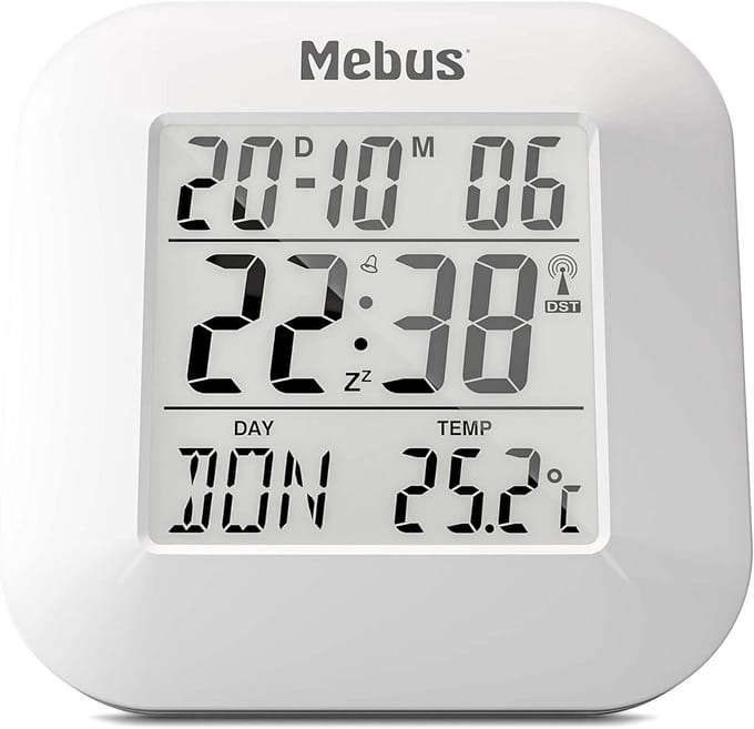 Digitale Draadloze Wekker met Thermometer, Datumweergave en Verlichting - Snooze-Functie